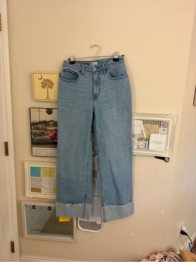 Abercrombie Curve Love size 6 Light Blue High-Rise Wide Leg Jeans